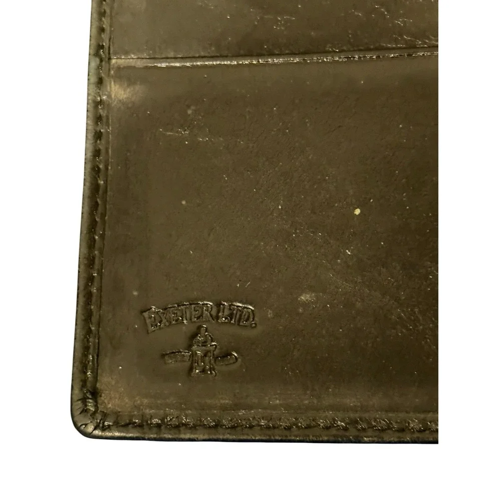 Exeter Men's Black Bifold Wallet w/ ID Window, Credit Card Slots Italian Leather